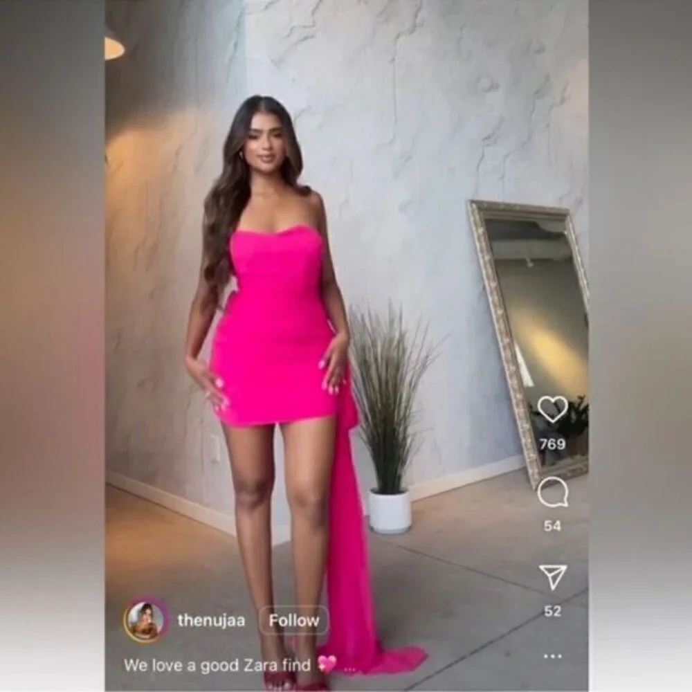 ZARA PINK DRAPED DRESS Summer fav - Picture 13 of 16